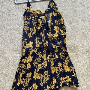 Kori Navy and Yellow Floral Romper